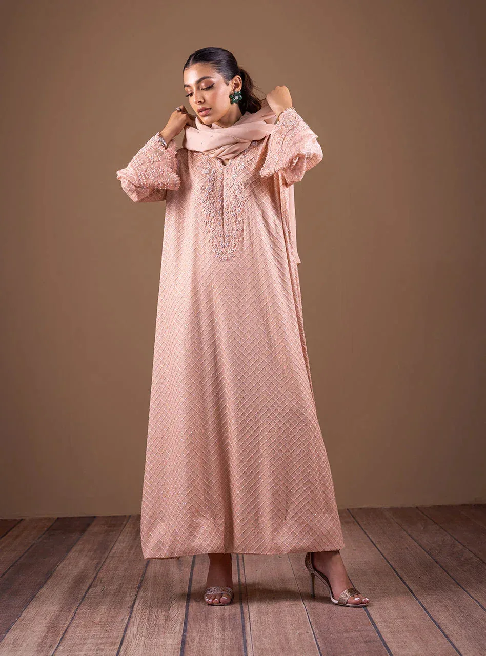Zainab Chottani Semi Formals Pink Chiffon – view 2 – Poshaq