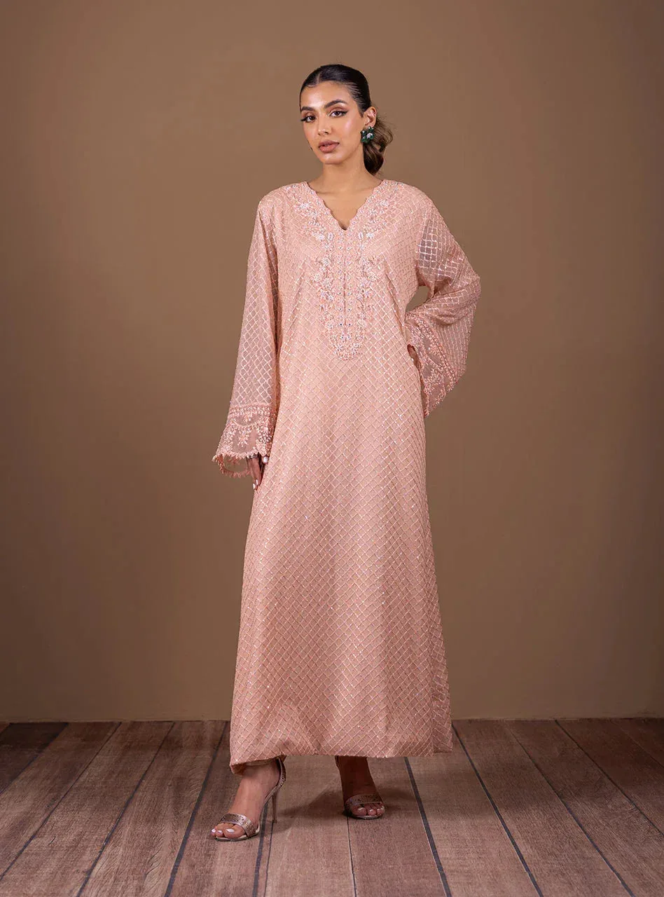 Zainab Chottani Semi Formals Pink Chiffon – view 3 – Poshaq