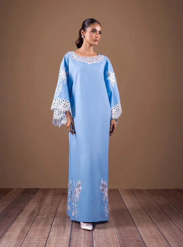 Zainab Chottani Semi Formals Blue Linen – view 1 – Poshaq
