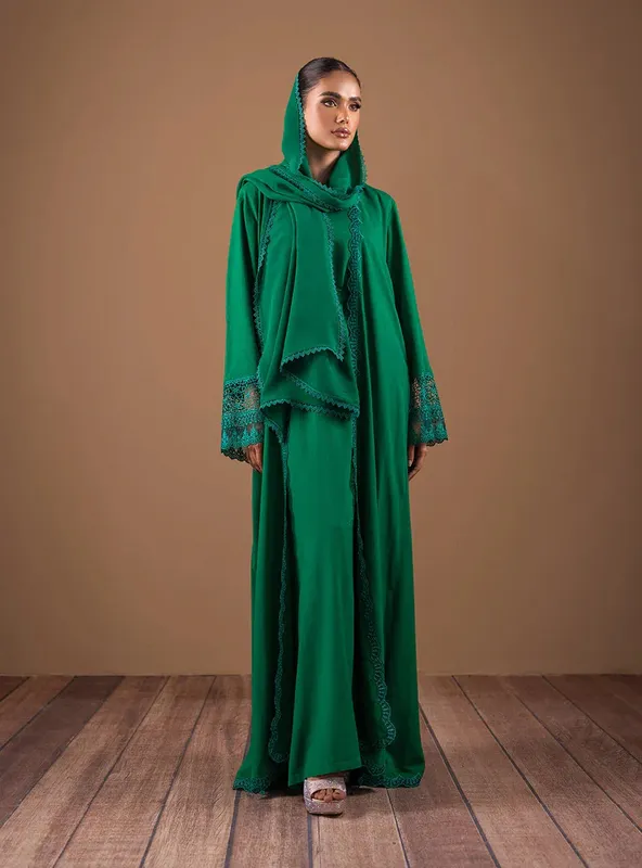 Zainab Chottani Semi Formals Green Linen – view 1 – Poshaq