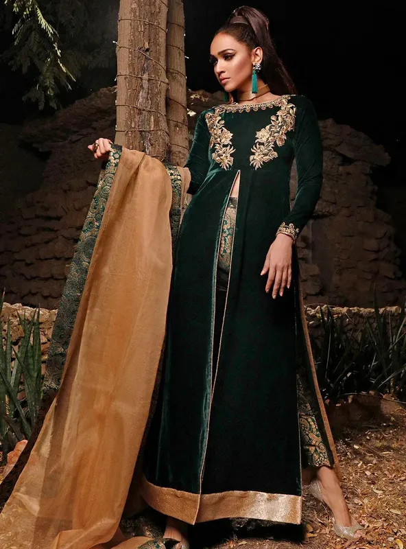 Zainab Chottani Semi Formals Green Organza – view 1 – Poshaq