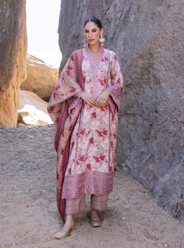 Zainab Chottani Winter Shawls Beige Organza – view 1 – Poshaq