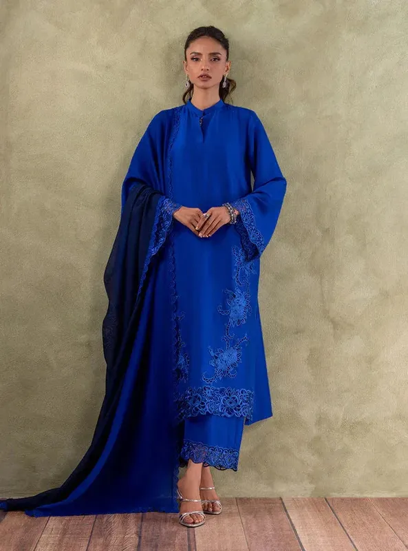 Zainab Chottani Eid Edit 24 Blue Raw Silk – view 1 – Poshaq