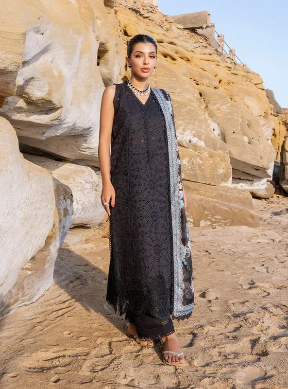 Zainab Chottani Luxury Chikankari 24 Black Organza – view 1 – Poshaq