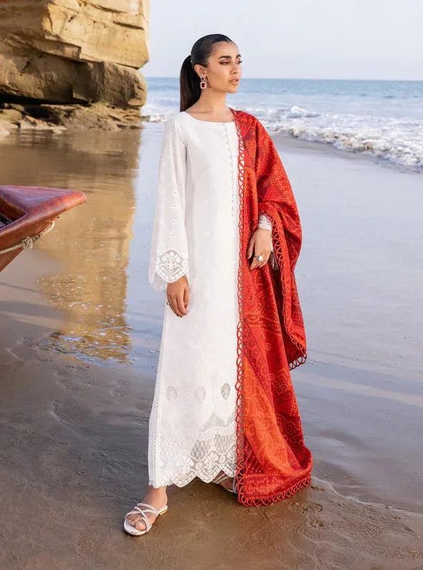 Zainab Chottani Luxury Chikankari 24 White Organza – view 1 – Poshaq