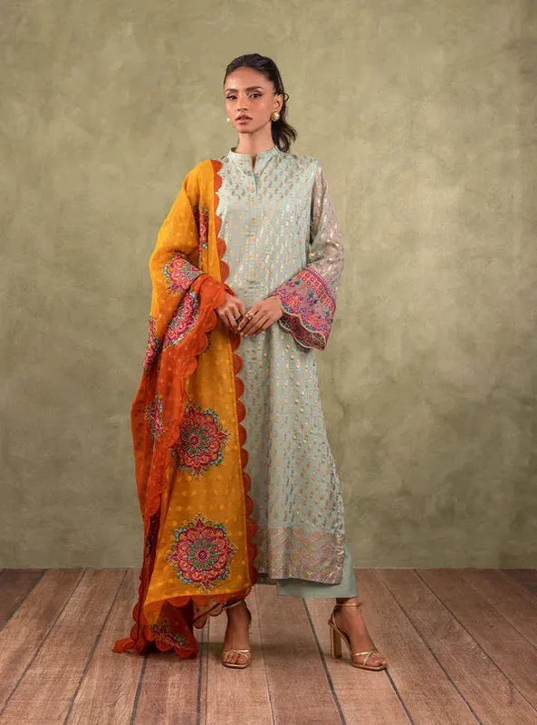 Zainab Chottani Eid Edit Green Chiffon – view 1 – Poshaq