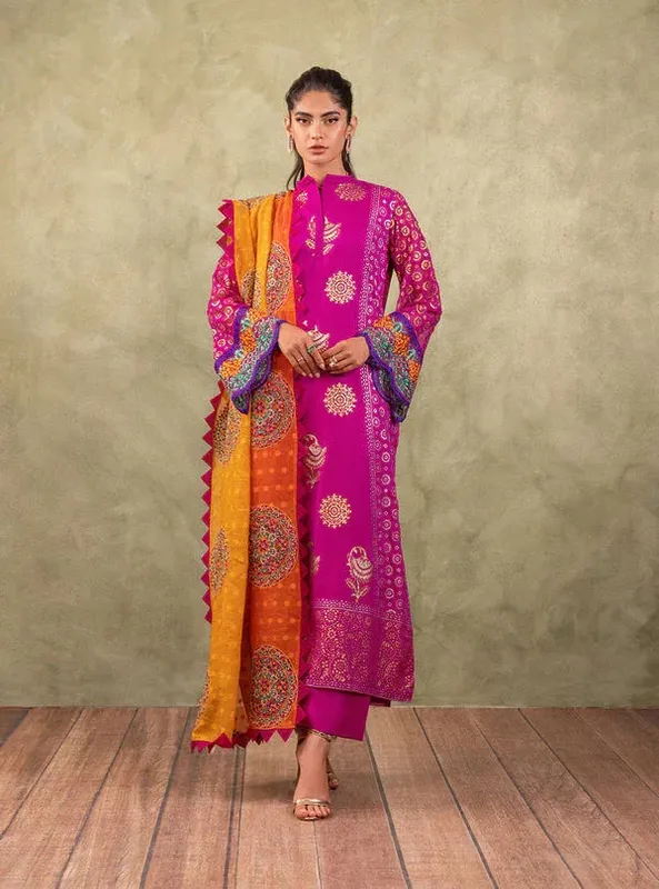 Zainab Chottani Eid Edit Magenta Chiffon – view 1 – Poshaq