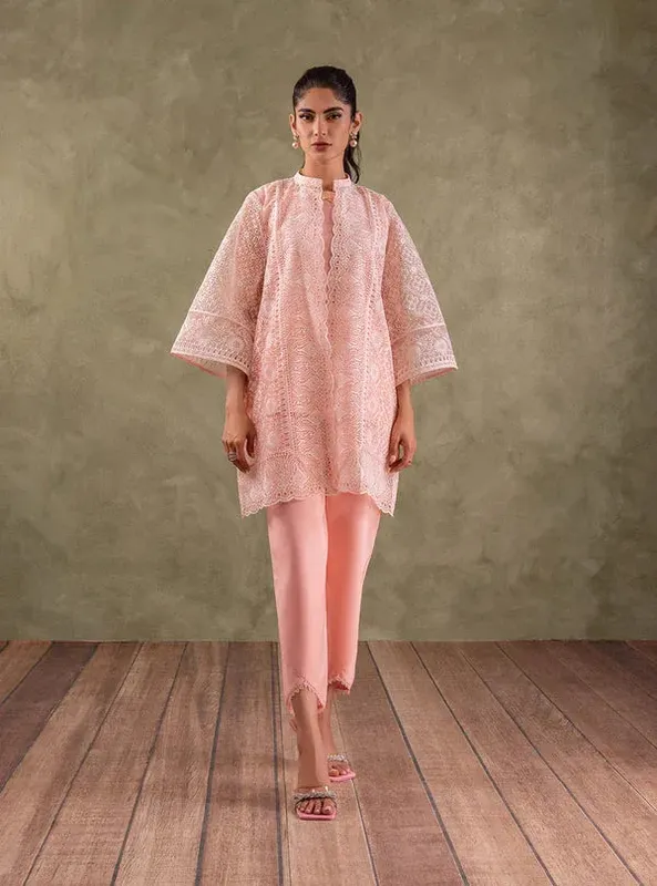 Zainab Chottani Eid Edit Peach Organza – view 1 – Poshaq