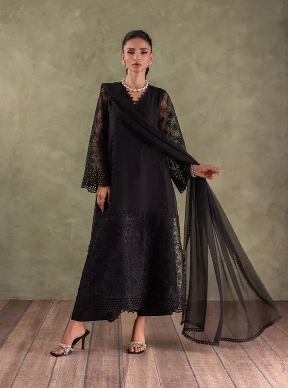 Zainab Chottani Eid Edit Black Chiffon – view 1 – Poshaq