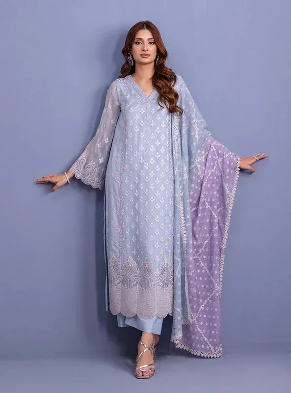 Zainab Chottani Eid Festive Vol 1 Lilac Chiffon – view 1 – Poshaq