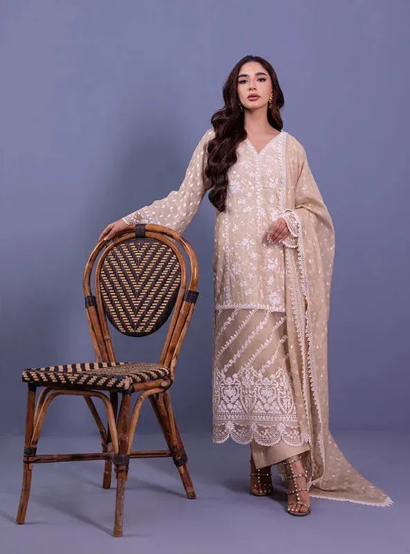 Zainab Chottani Eid Festive Vol 1 Beige Viscose – view 1 – Poshaq