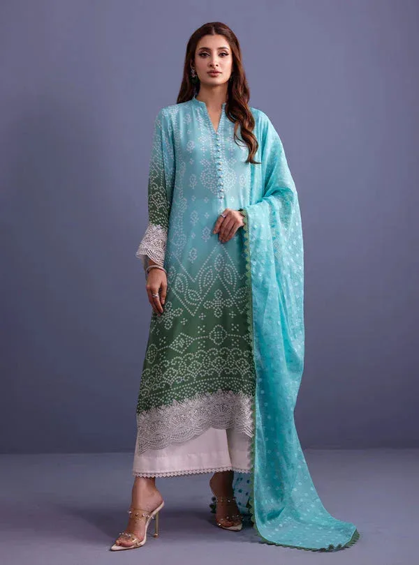 Zainab Chottani Eid Festive Vol 1 Ferozi Raw Silk – view 1 – Poshaq