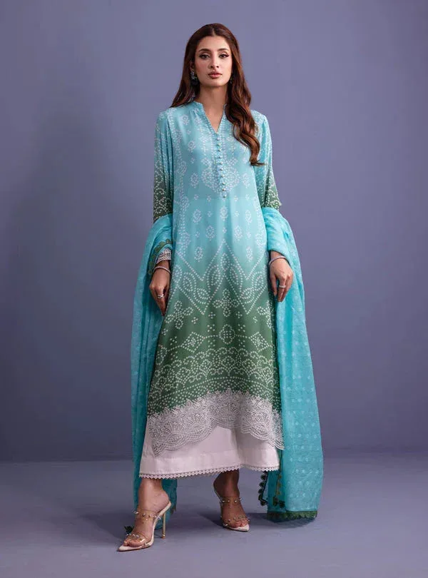 Zainab Chottani Eid Festive Vol 1 Ferozi Raw Silk – view 2 – Poshaq