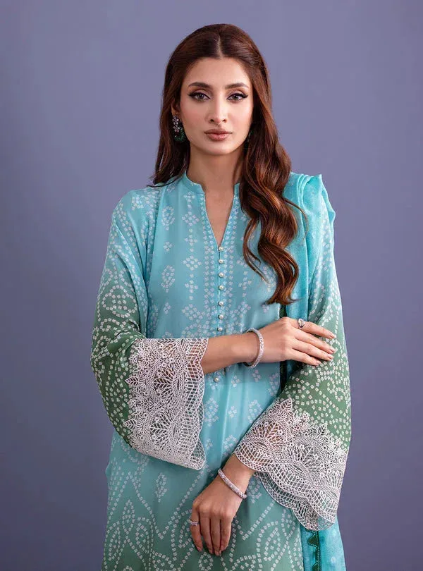 Zainab Chottani Eid Festive Vol 1 Ferozi Raw Silk – view 3 – Poshaq