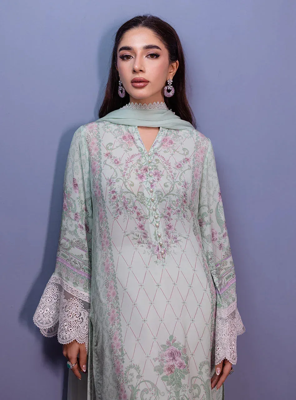 Zainab Chottani Eid Festive Vol 1 Mint Raw Silk – view 4 – Poshaq