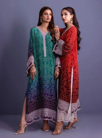 Zainab Chottani Eid Festive Vol 1 Maroon Raw Silk – view 2 – Poshaq