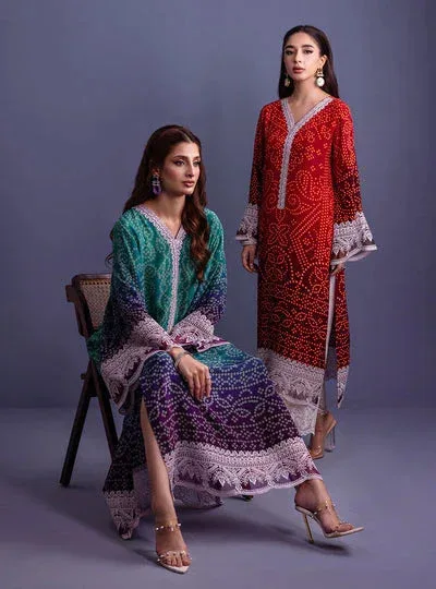 Zainab Chottani Eid Festive Vol 1 Maroon Raw Silk – view 4 – Poshaq