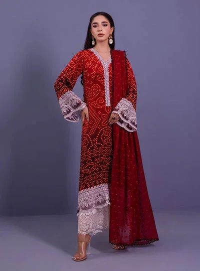 Zainab Chottani Eid Festive Vol 1 Maroon Raw Silk – view 5 – Poshaq