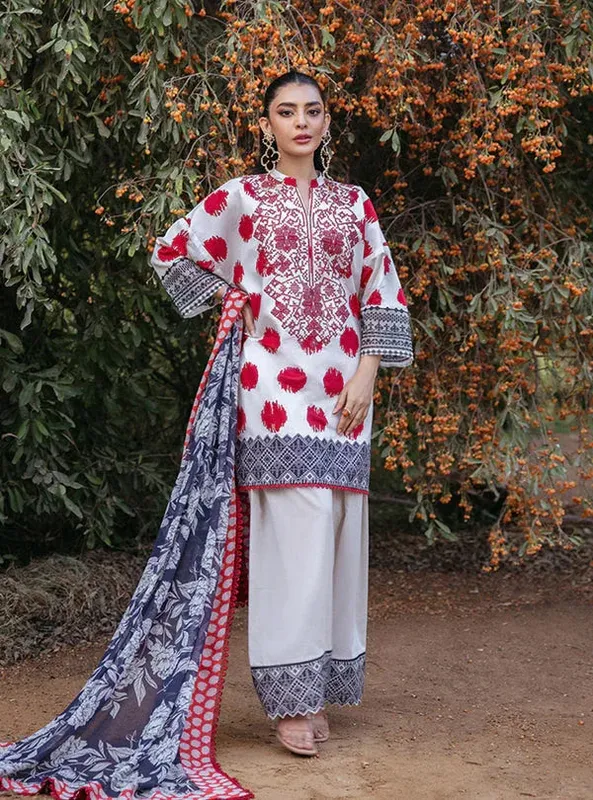 Zainab Chottani Tahra Lawn 24 White Organza – view 1 – Poshaq