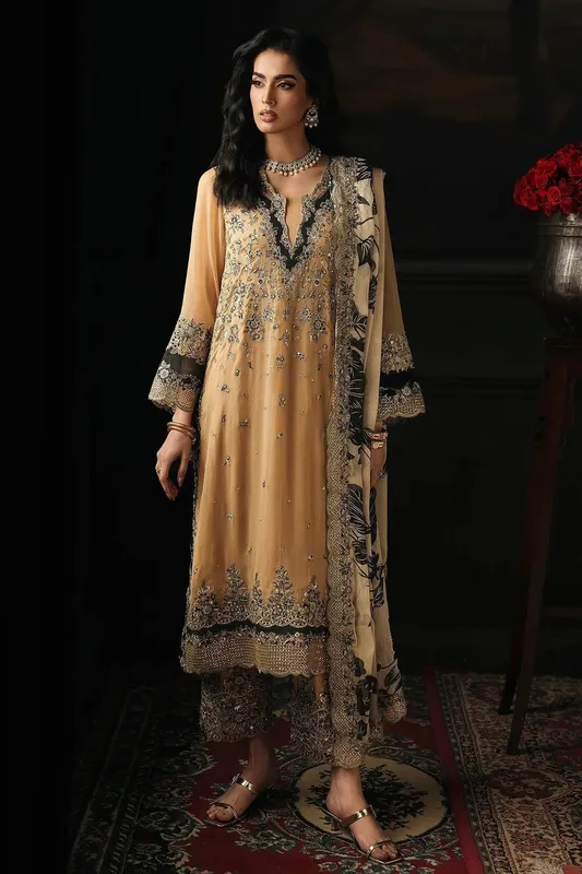 Charizma Aura Collection 25 Golden Raw Silk – view 1 – Poshaq
