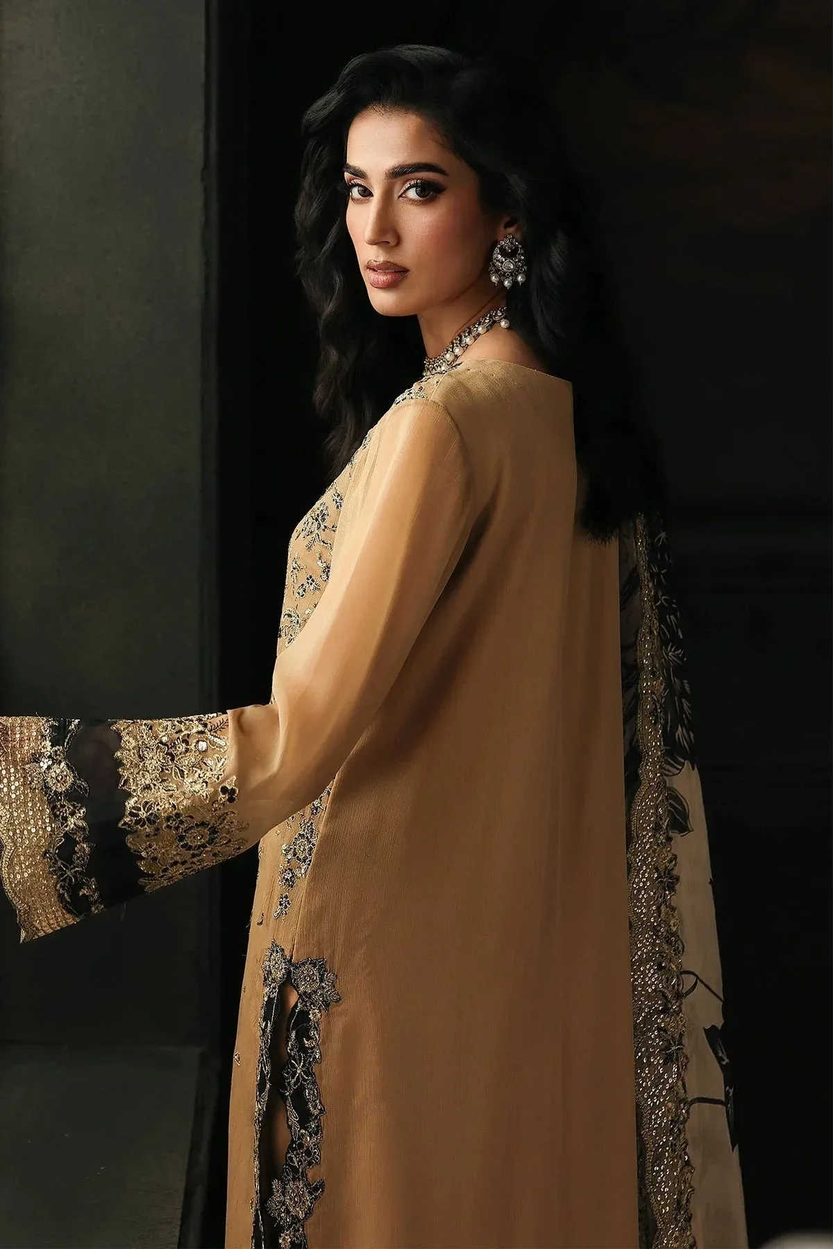 Charizma Aura Collection 25 Golden Raw Silk – view 2 – Poshaq