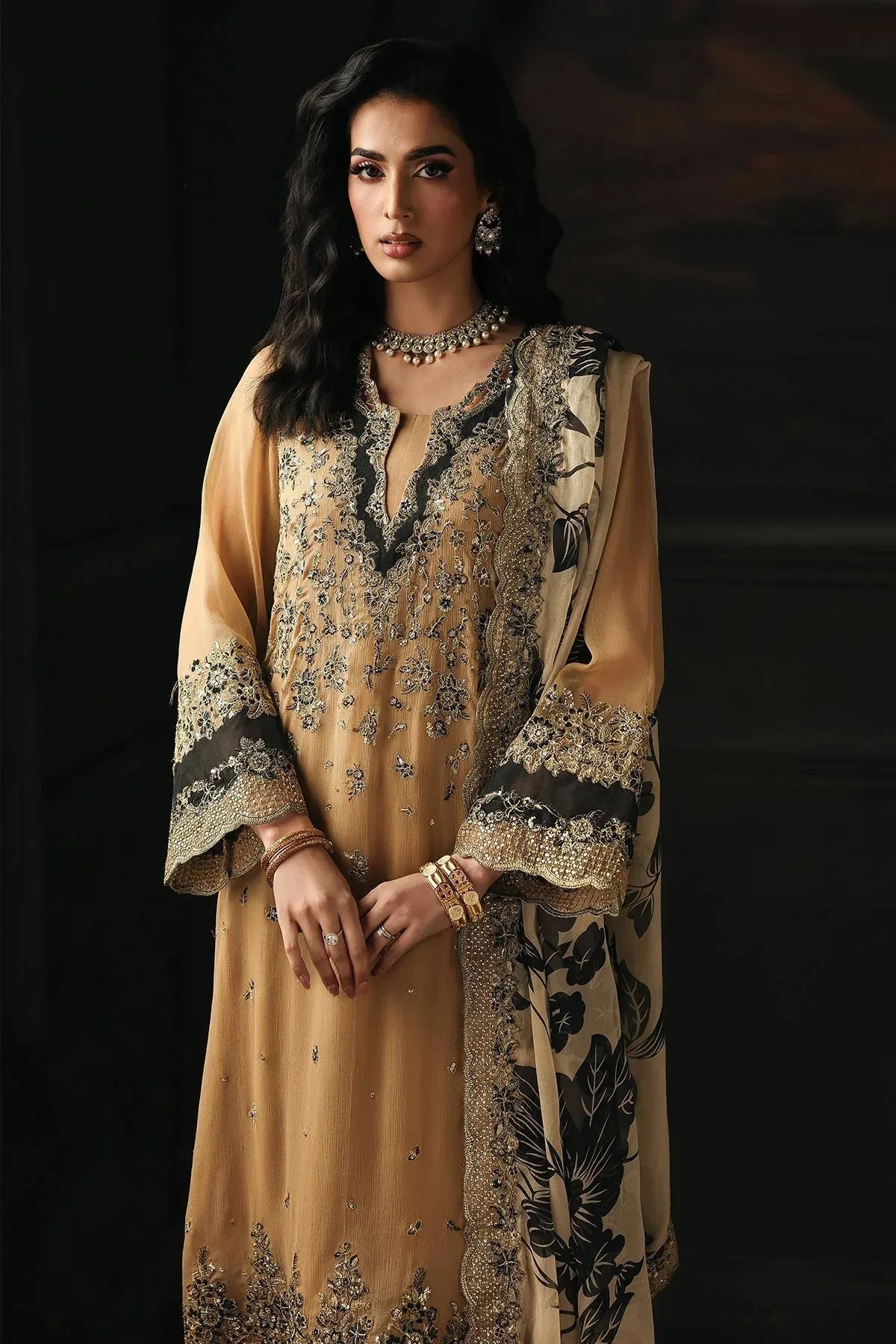 Charizma Aura Collection 25 Golden Raw Silk – view 3 – Poshaq