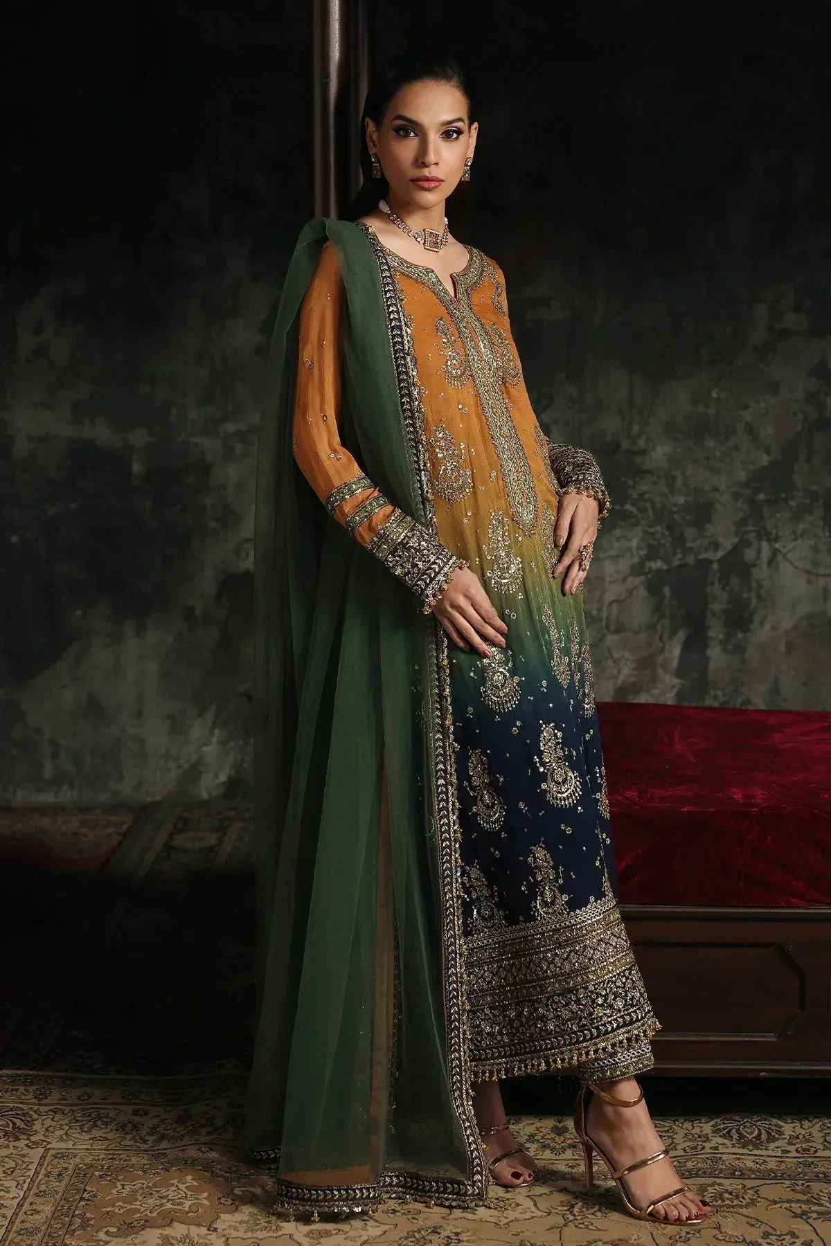 Charizma Aura Collection 25 Multi Raw Silk – view 4 – Poshaq