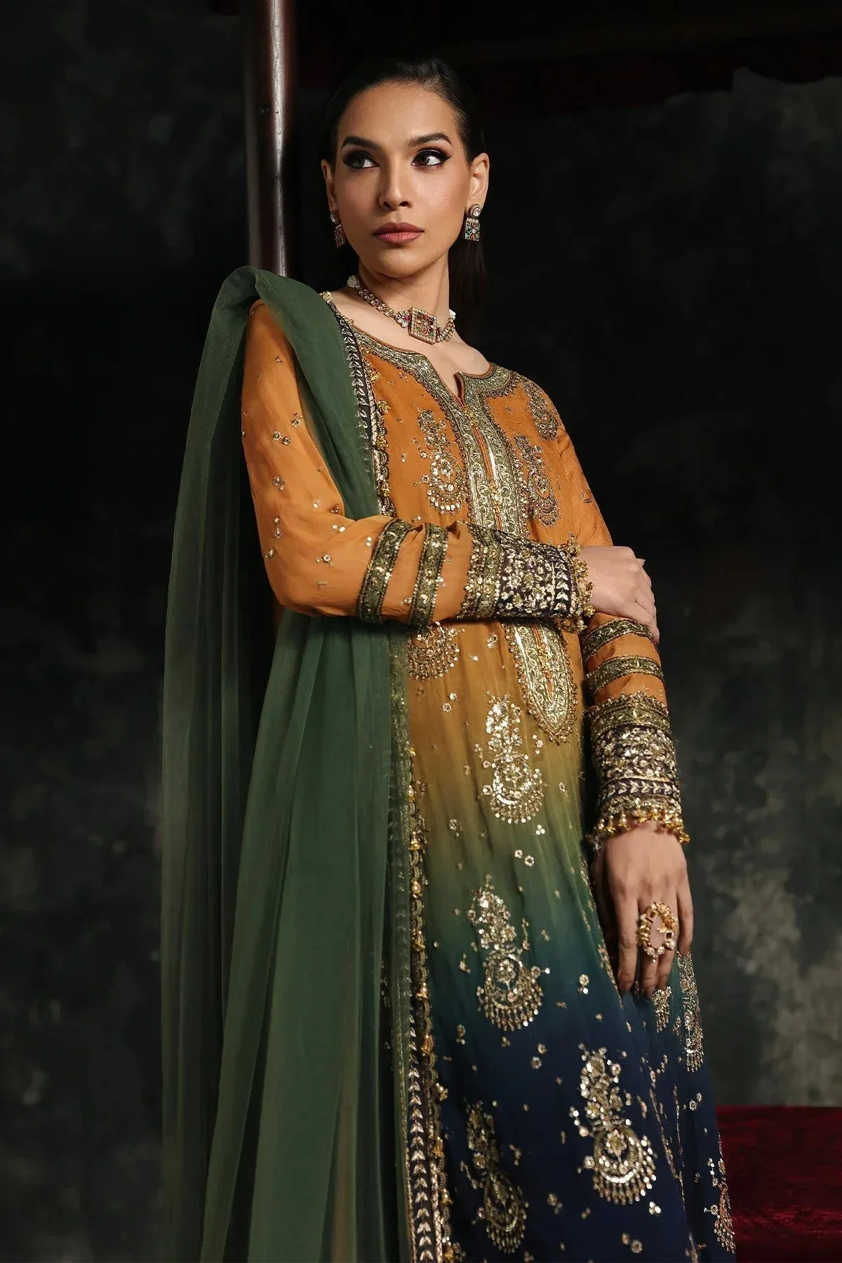 Charizma Aura Collection 25 Multi Raw Silk – view 5 – Poshaq