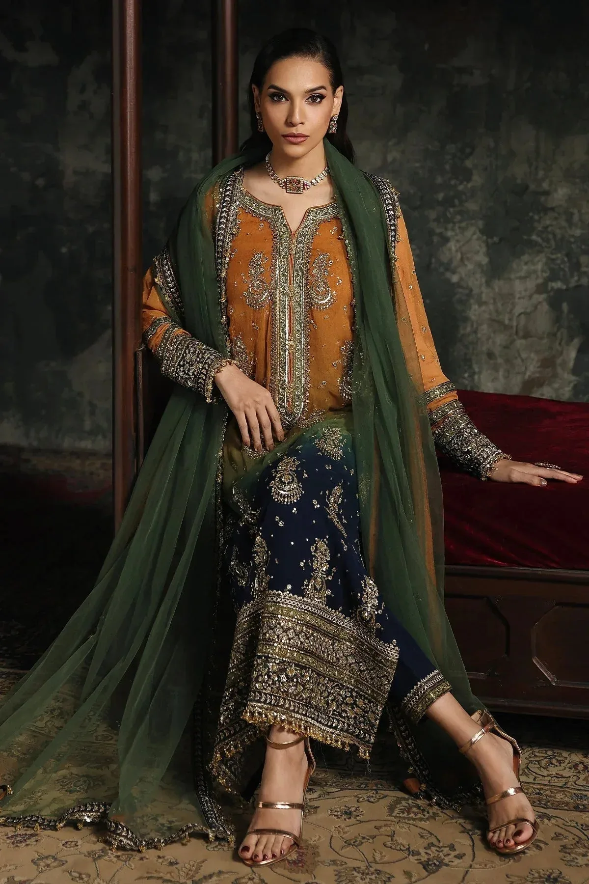 Charizma Aura Collection 25 Multi Raw Silk – view 6 – Poshaq