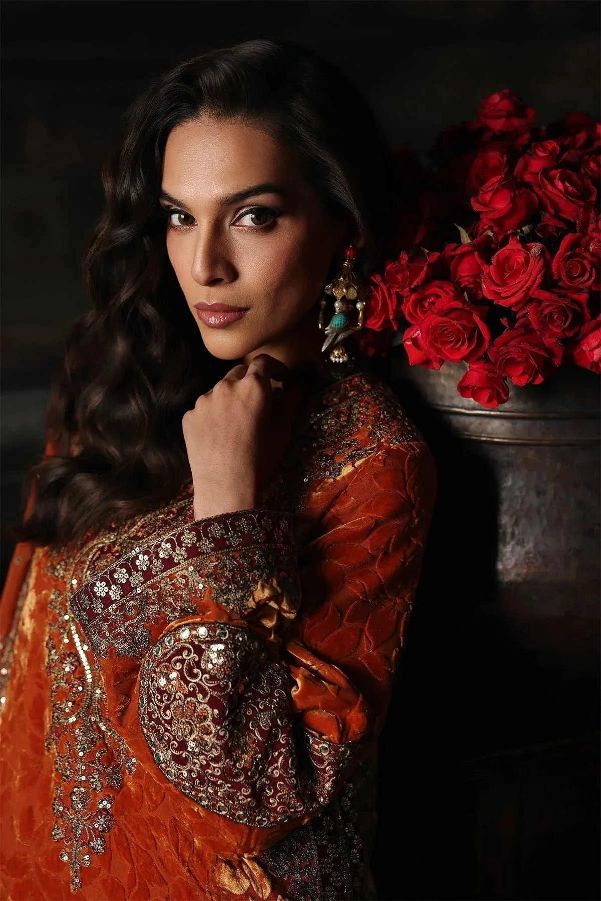 Charizma Signora Velvet Orange Chiffon – view 3 – Poshaq