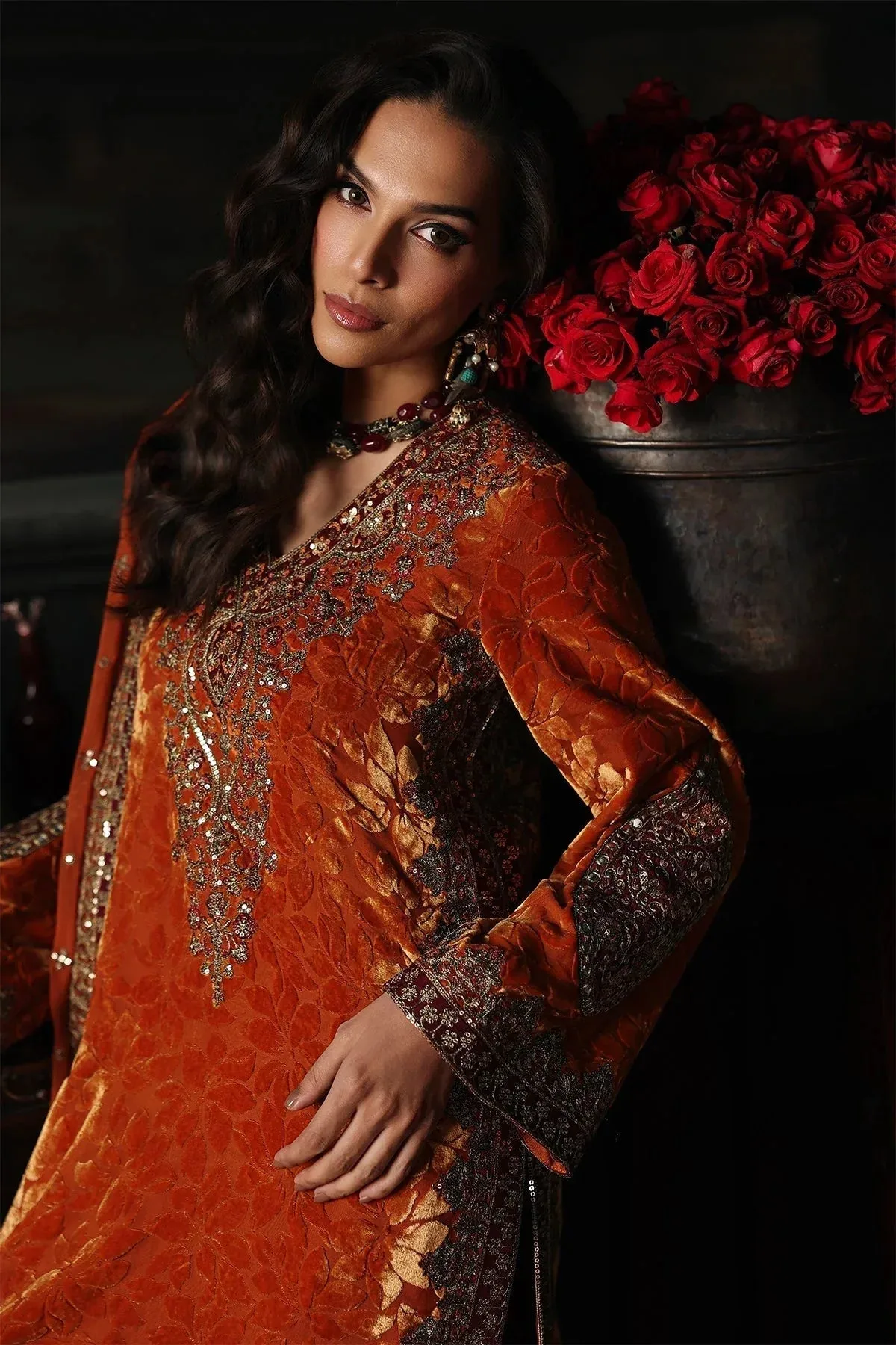 Charizma Signora Velvet Orange Chiffon – view 4 – Poshaq