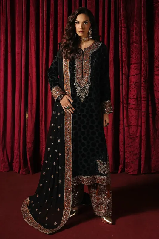 Charizma Signora Velvet Black Chiffon – view 1 – Poshaq