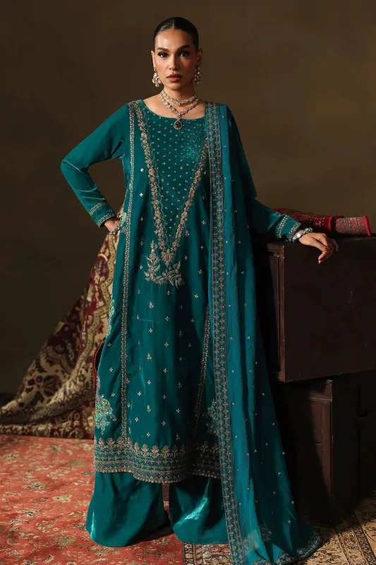 Charizma Signora Velvet 25 Teal Green Chiffon – view 1 – Poshaq