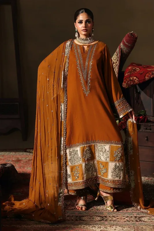Charizma Signora Velvet 25 Burnt Orange Chiffon – view 1 – Poshaq