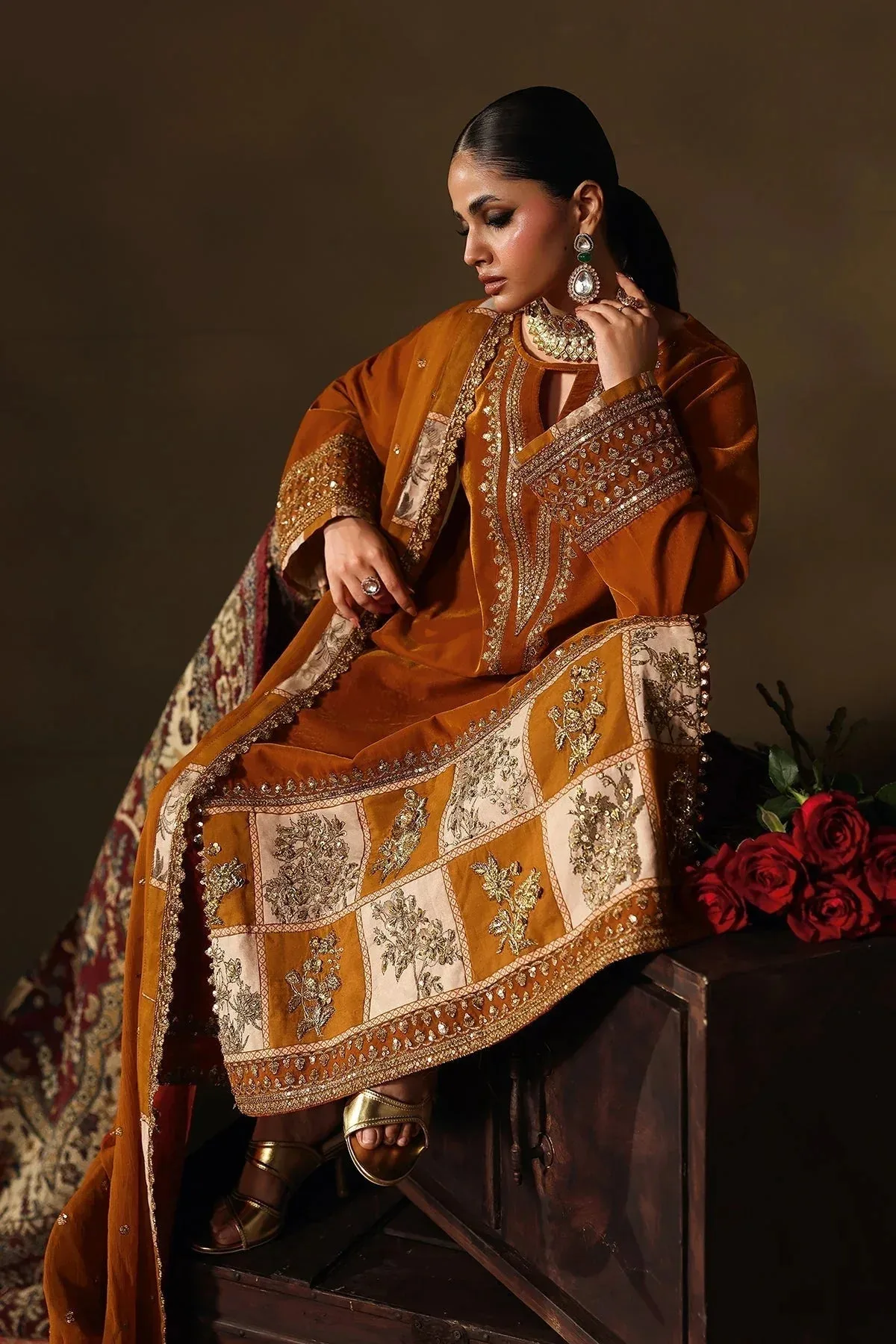 Charizma Signora Velvet 25 Burnt Orange Chiffon – view 4 – Poshaq