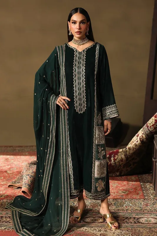 Charizma Signora Velvet 25 Midnight Green Chiffon – view 1 – Poshaq