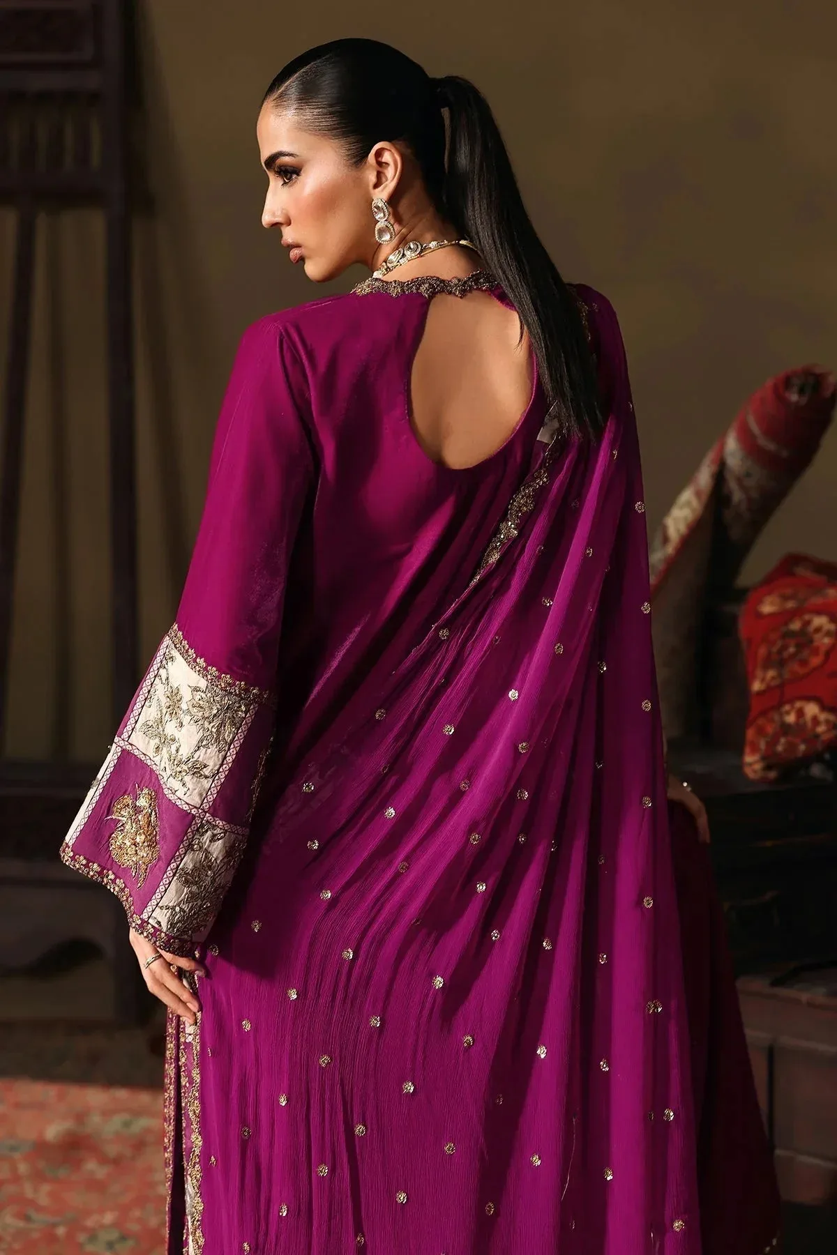 Charizma Signora Velvet 25 Magenta Chiffon – view 2 – Poshaq