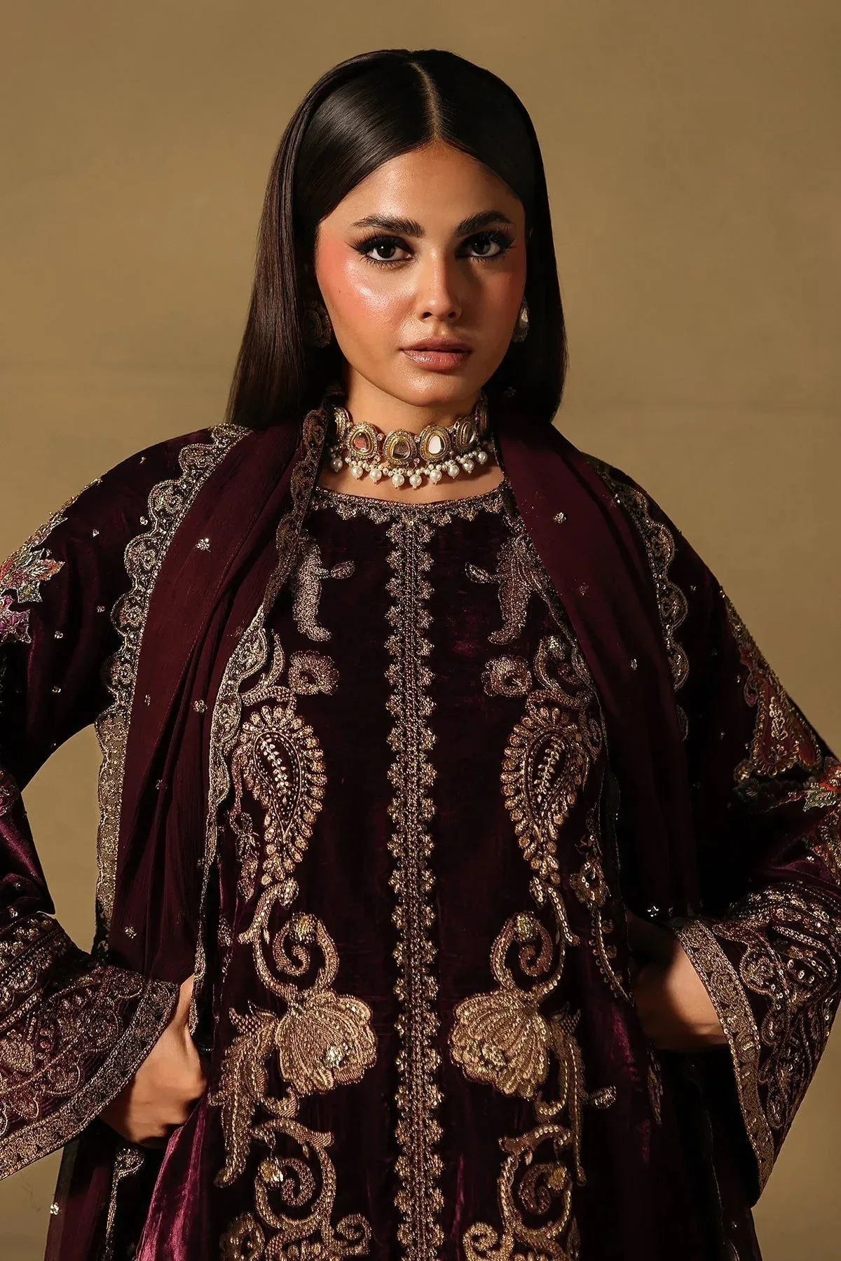 Charizma Signora Velvet 25 Burgundy Chiffon – view 3 – Poshaq