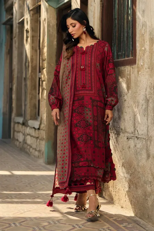 Charizma C Prints Winter 25 Maroon – view 1 – Poshaq