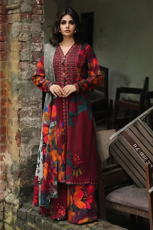 Charizma Aniq Winter 25 Maroon – view 1 – Poshaq