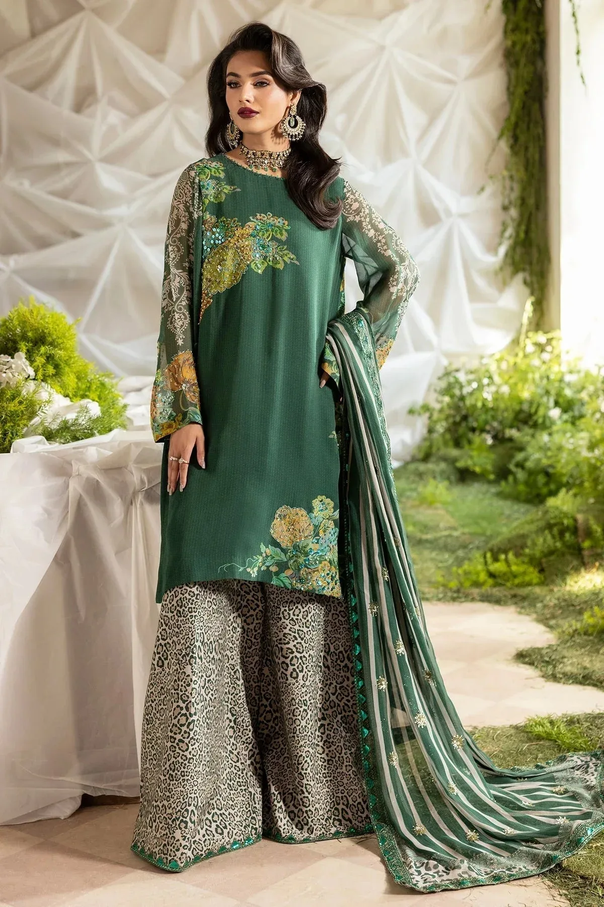 Charizma Festive Pret Bold Green – view 1 – Poshaq