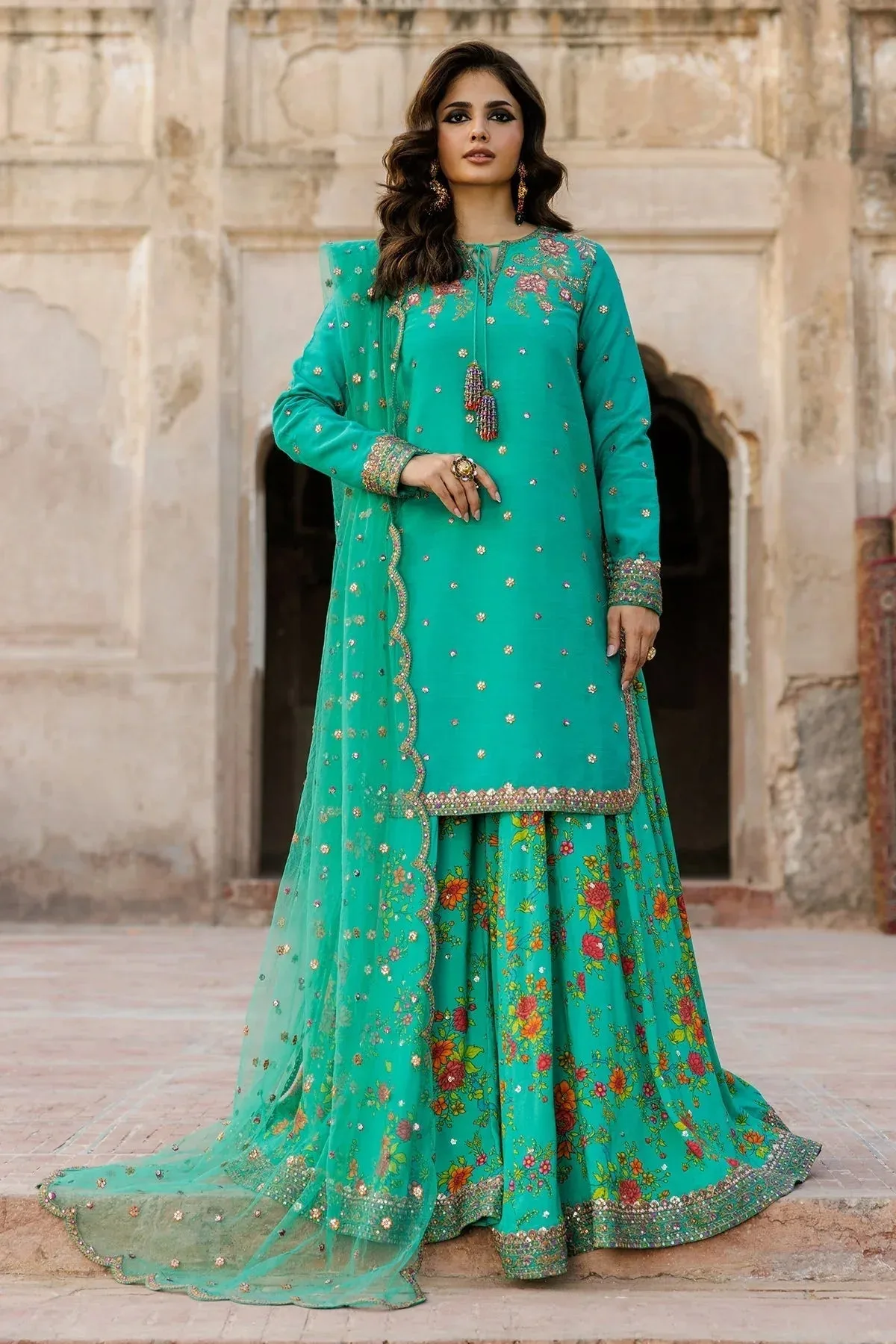 Charizma Festive Pret Bright Teal – view 1 – Poshaq