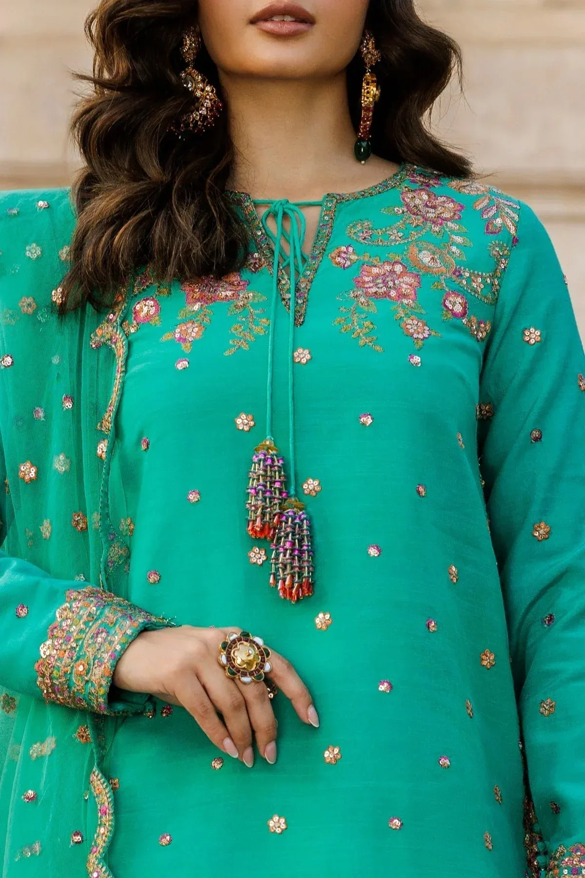 Charizma Festive Pret Bright Teal – view 4 – Poshaq