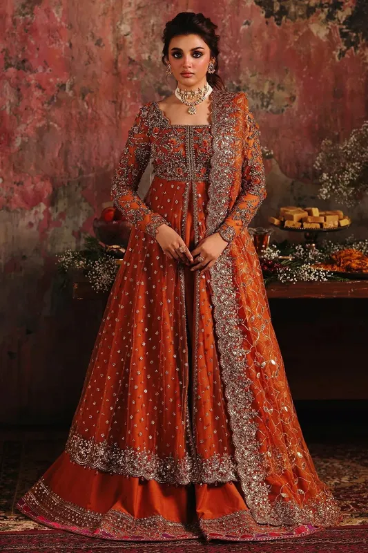 Charizma Statement Formals Rust Raw Silk – view 1 – Poshaq