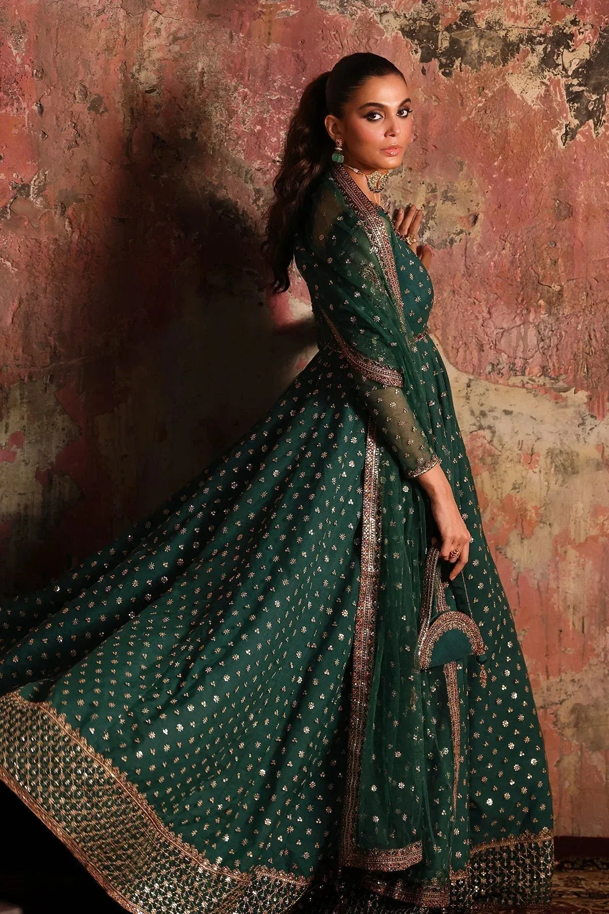 Charizma Statement Formals Deep Teal Green Raw Silk – view 7 – Poshaq