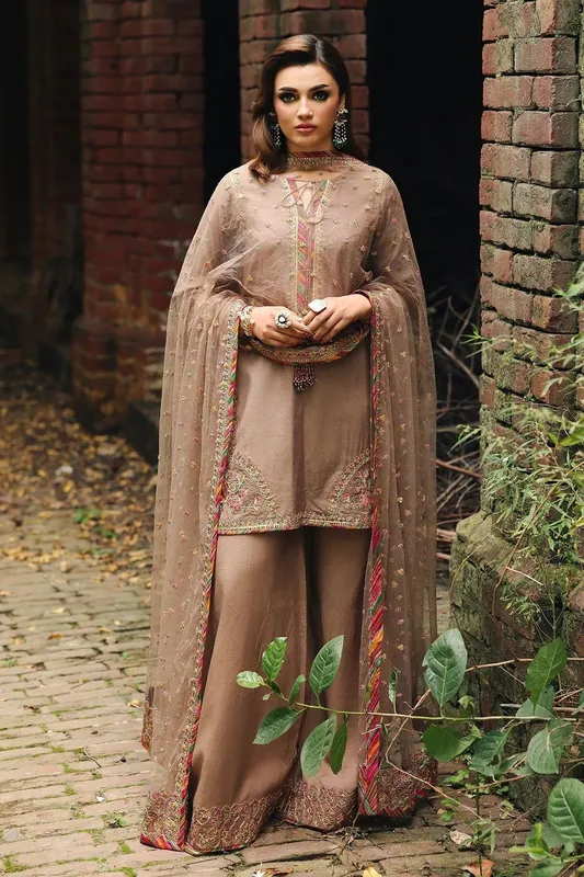 Charizma Festive Pret Coffee Raw Silk – view 1 – Poshaq