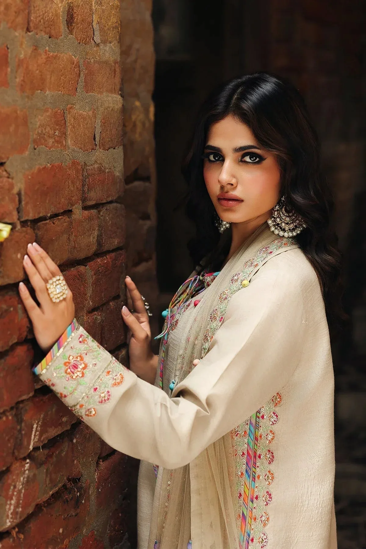 Charizma Festive Pret Beige Raw Silk – view 5 – Poshaq