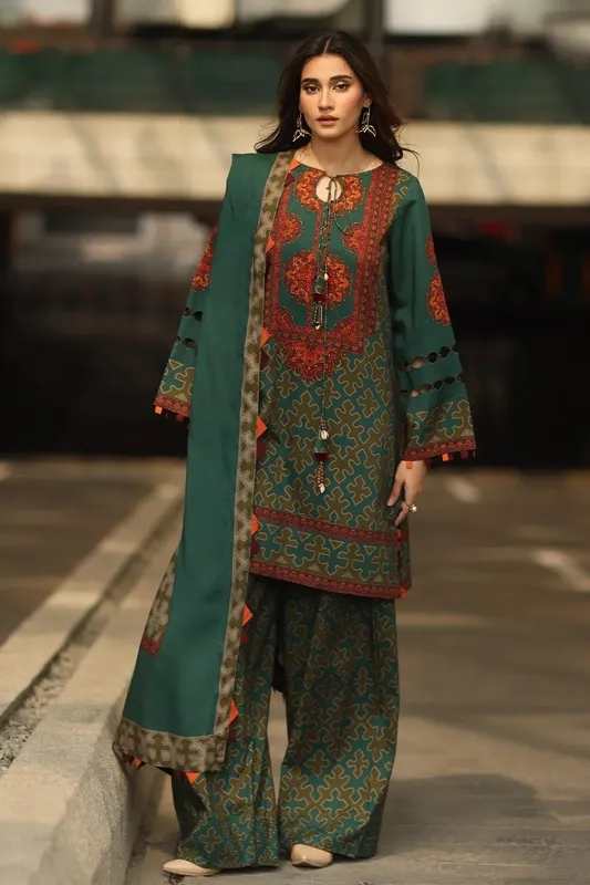 Charizma C Prints Winter 25 Teal Green – view 1 – Poshaq
