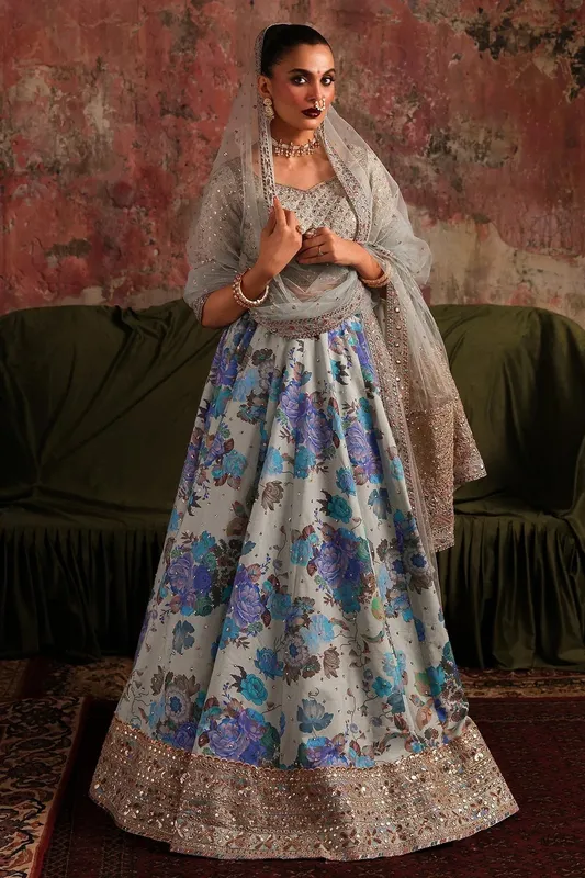Charizma Statement Formals Sky Blue Raw Silk – view 1 – Poshaq