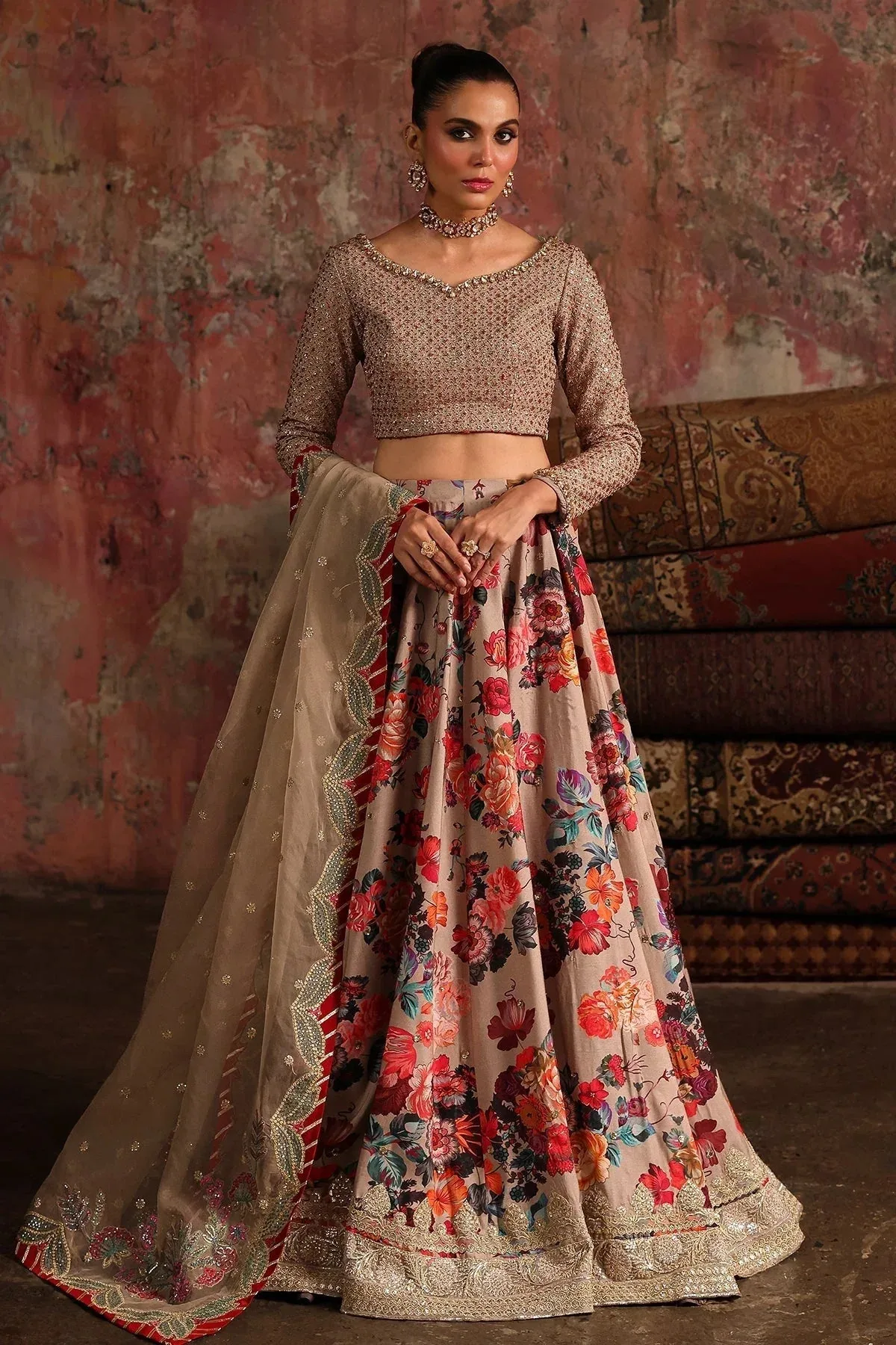 Charizma Statement Formals Coffee Raw Silk – view 1 – Poshaq